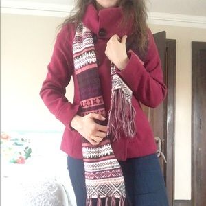 Pea coat with scarf and hat